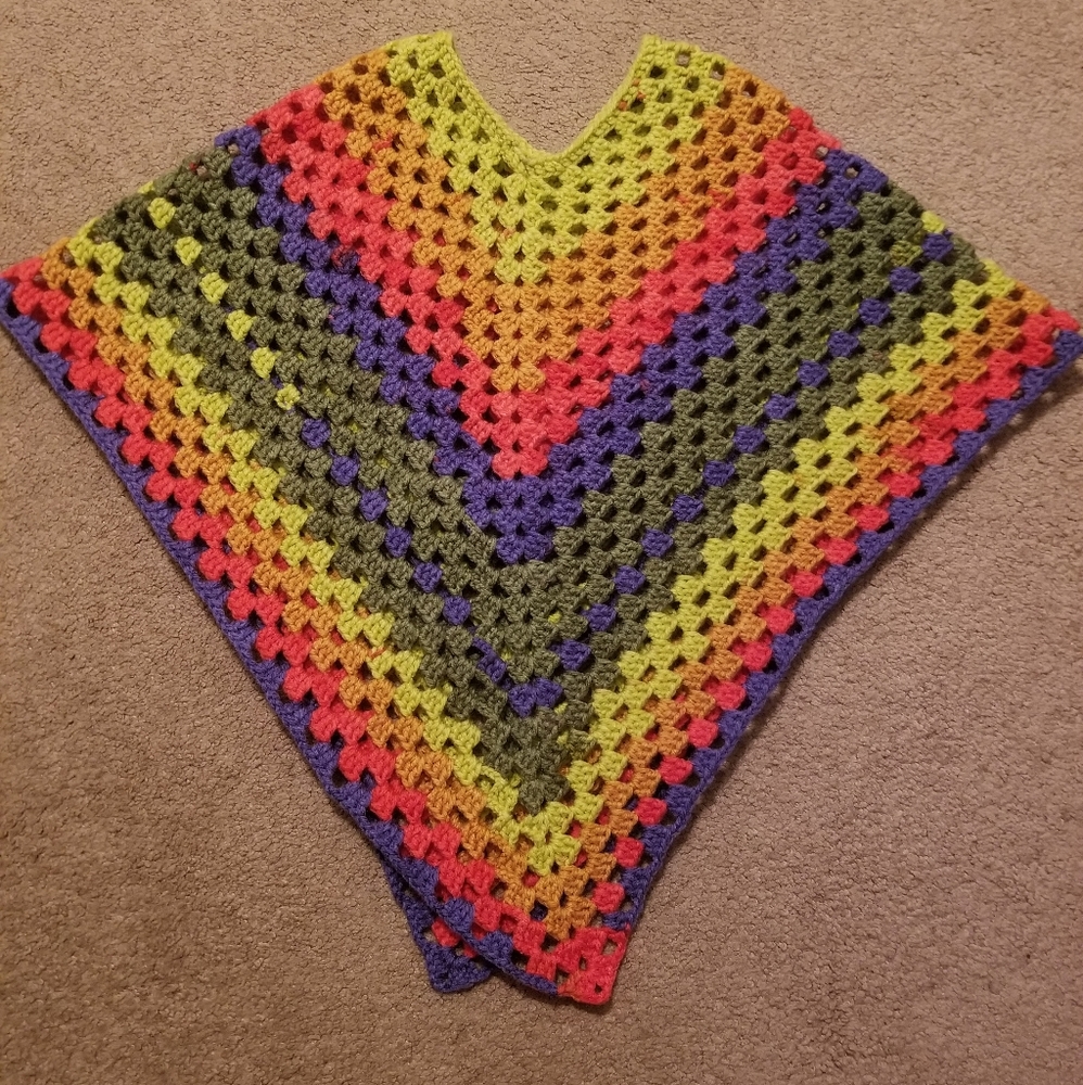 Handmade crochet poncho
